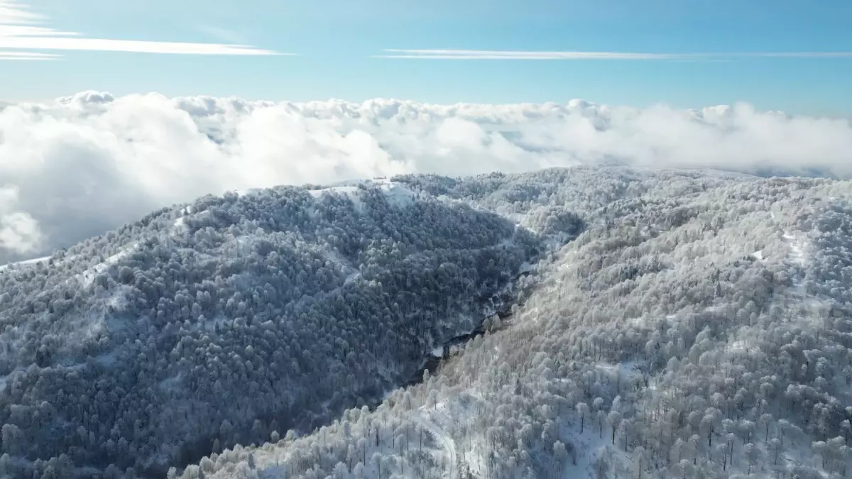 Kartepe’de Kar Yağışı ve Dronla Görüntüleme